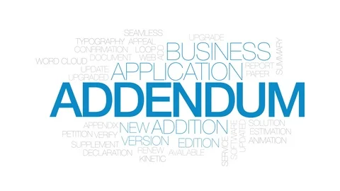 Addendum animated word cloud. Kinetic typography. Stock Footage 111762230