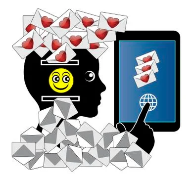 Addicted to Messages Stock Illustration