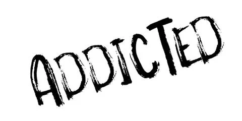 Addicted rubber stamp Stock-Illustration