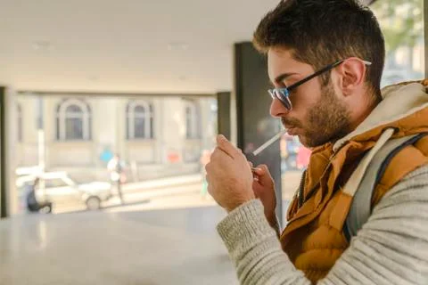 Addicted to smoke Stock Photos