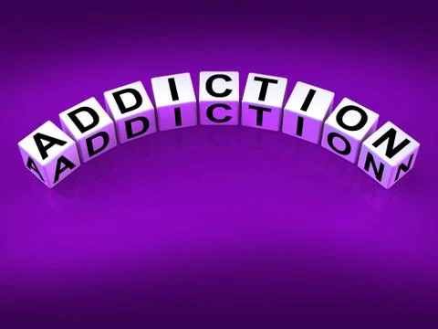 Addiction blocks represent obsession dependence and cravings Stock Illustration