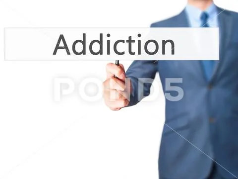 Addiction - Business man showing sign Stock Photos