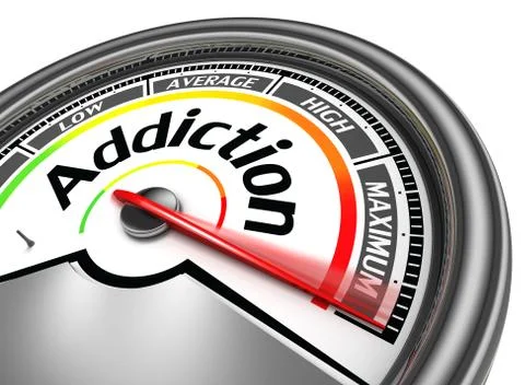 Addiction conceptual meter Stock Illustration