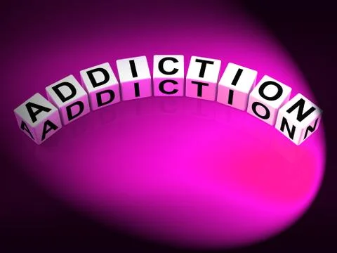 Addiction dice represent obsession dependence and cravings Stock Illustration
