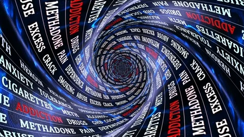 ADDICTION, Keywords Animation, Background, Loop Stock Footage 295920437