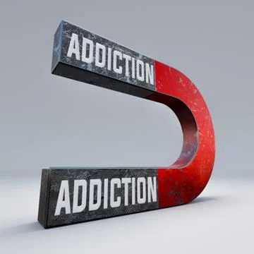Addiction magnet on white backdrop Stock Photos