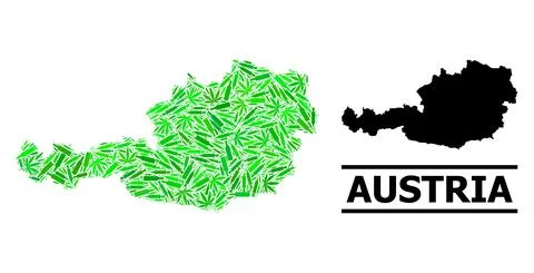 Addiction Mosaic Map of Austria Stock Illustration