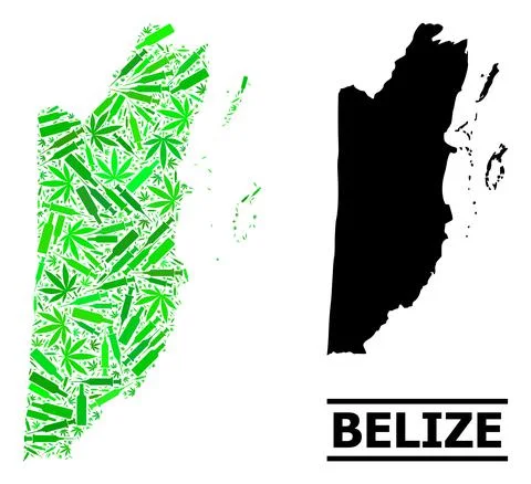 Addiction Mosaic Map of Belize Illustrazione stock