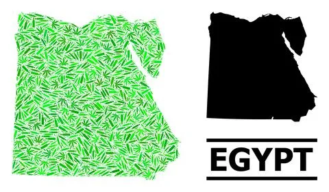 Addiction Mosaic Map of Egypt Stock Illustration