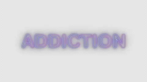 Addiction neon effects, text animation on transparent background Stock Footage 303579505