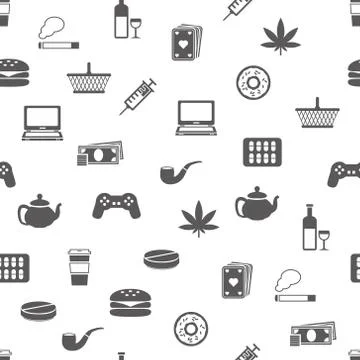 Addiction seamless pattern Stock Illustration