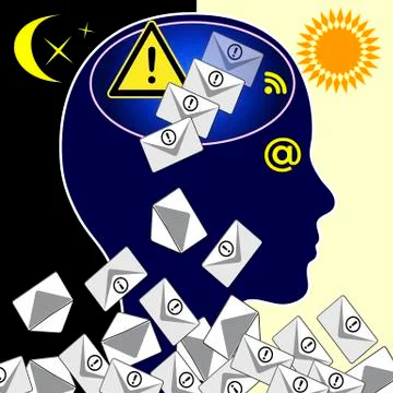 Addiction to text messages Illustrazione stock