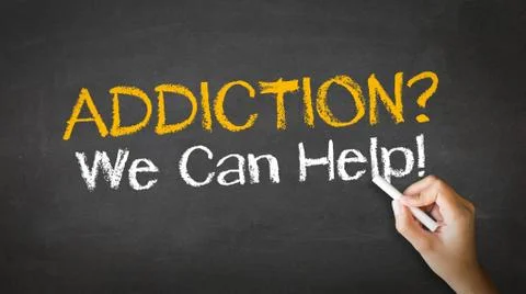 Addiction we can help chalk illustration Illustrazione stock