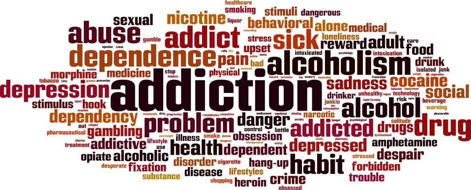 Addiction word cloud Stock Illustration