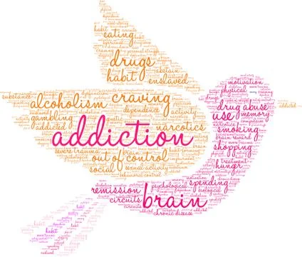 Addiction Word Cloud Stock Illustration