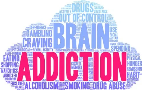Addiction Word Cloud Illustrazione stock