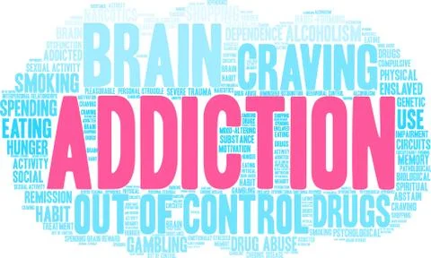 Addiction Word Cloud イラスト素材