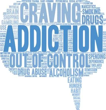 Addiction Word Cloud Illustrazione stock