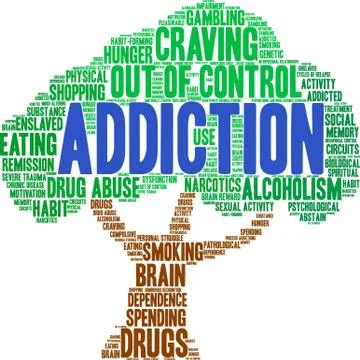 Addiction Word Cloud Illustrazione stock