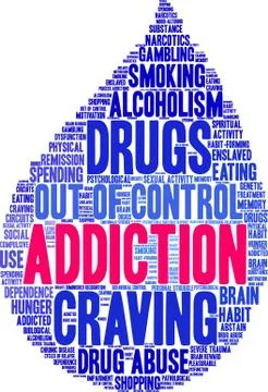 Addiction Word Cloud Illustrazione stock