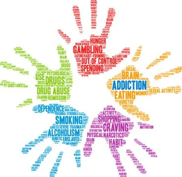 Addiction Word Cloud Illustrazione stock