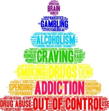 Addiction Word Cloud Illustrazione stock