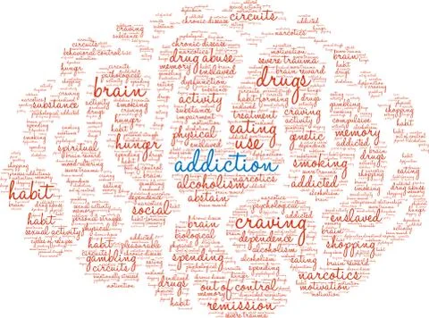 Addiction Word Cloud Illustrazione stock