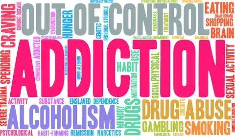 Addiction Word Cloud イラスト素材