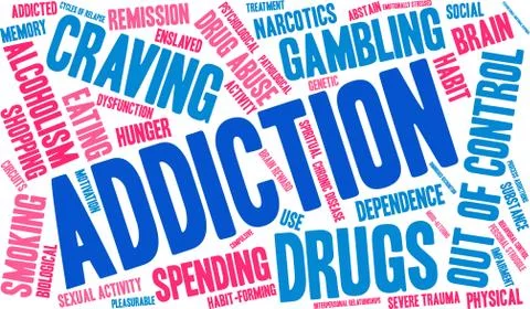 Addiction Word Cloud Illustrazione stock