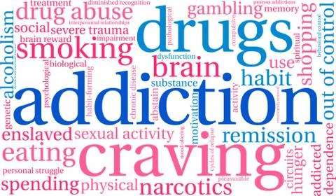 Addiction Word Cloud イラスト素材