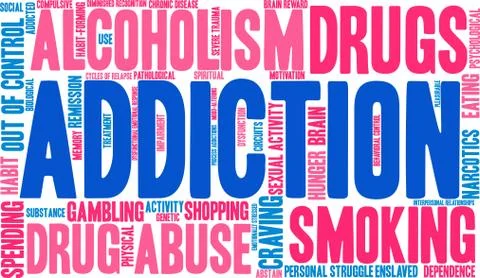 Addiction Word Cloud Illustrazione stock