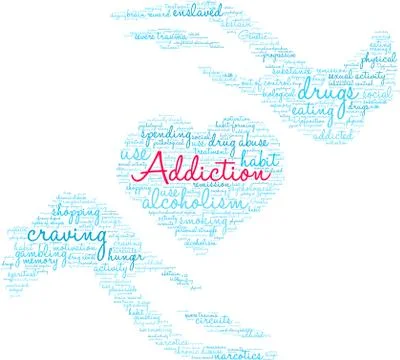Addiction Word Cloud Stock-Illustration