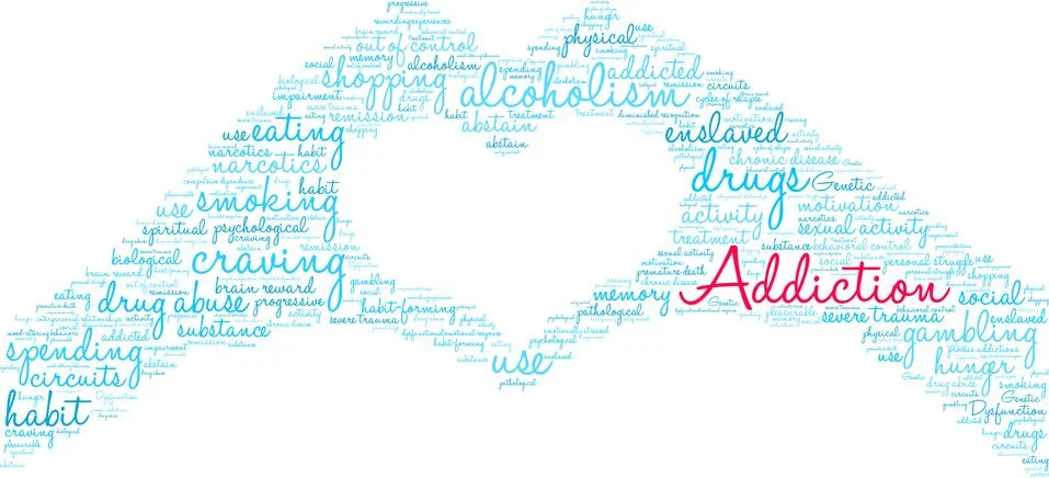 Addiction Word Cloud Stock-Illustration