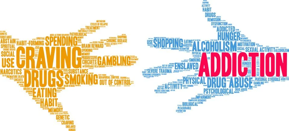 Addiction Word Cloud Illustrazione stock