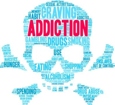 Addiction Word Cloud Illustrazione stock