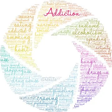 Addiction Word Cloud Illustrazione stock