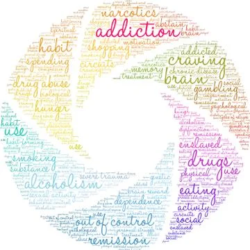 Addiction Word Cloud Illustrazione stock