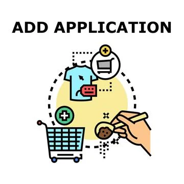 Adding application function to shopping cart system Stock Illustration
