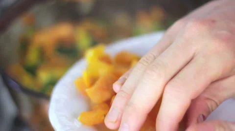 Adding apricots to vegan meal Stock Footage 35222093