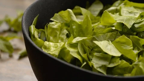 Adding Asparagus to Cobb Salad Stock Footage 116787244
