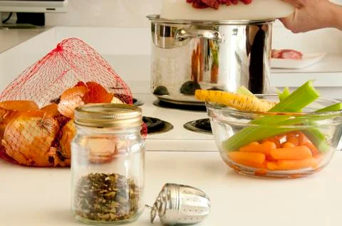 Adding Beef Stock Photos