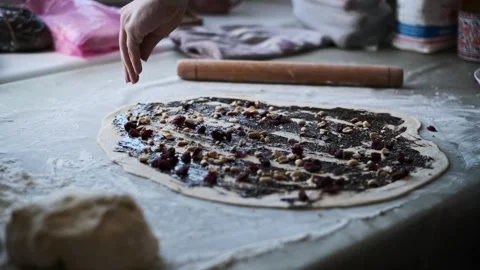 Adding Berries to Chocolate Pastry Stock Footage 276219108