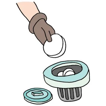 Adding chlorine tablets to pool dispensor 스톡 일러스트