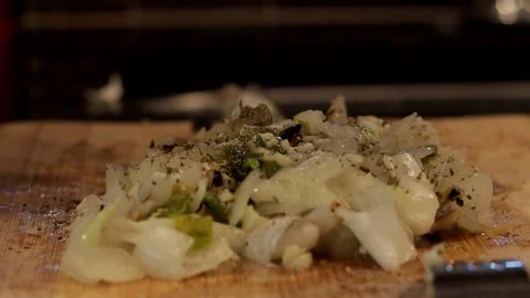 Adding Citrus Juice To Onions Stock Footage 139015426