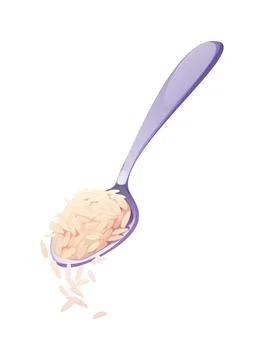 Adding coconut flakes with spoon food on kitchen Stock Illustration