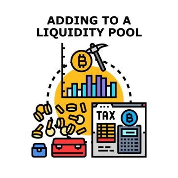 Adding crypto assets to a liquidity pool Stock Illustration