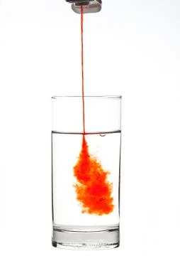 Adding Drink Enhancer to a Glass of Water Stock Photos