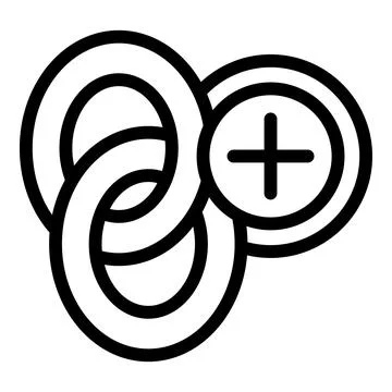 Adding element to interconnected rings symbolising integration イラスト素材