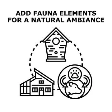 Adding fauna elements for natural home ambiance Stock Illustration