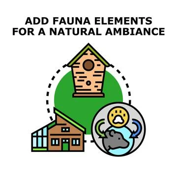 Adding fauna elements for natural home ambiance Stock Illustration